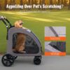 e334d440-49e5-4273-a4e9-f2540b27acf4.jpg Pet Stroller 4-Wheels Dog Stroller Carrier 160lbs Weight Capacity Portable